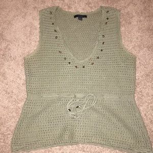 Express Green Beaded Comfy Tank Top